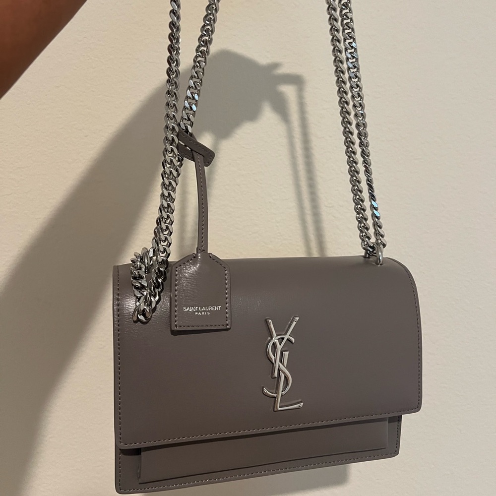 Grey YSL Sunset Bag